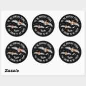 Sticker Rond Bats magiques Fête gothique d'Halloween (Feuille)