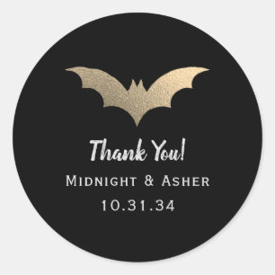 Sticker Rond Bats Mariage Halloween Enregistrer La Date