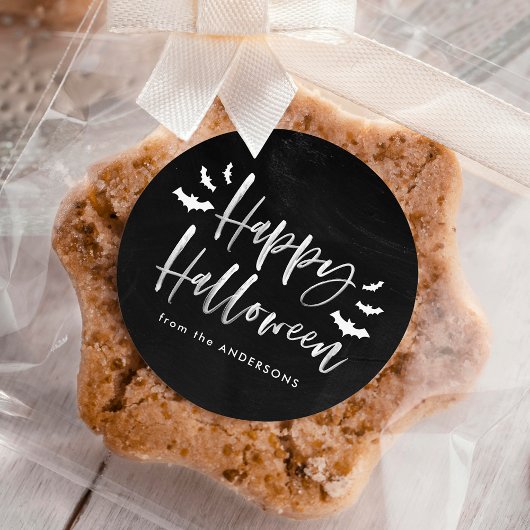 Sticker Rond Bats modernes Joyeux Halloween