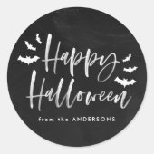 Sticker Rond Bats modernes Joyeux Halloween (Devant)