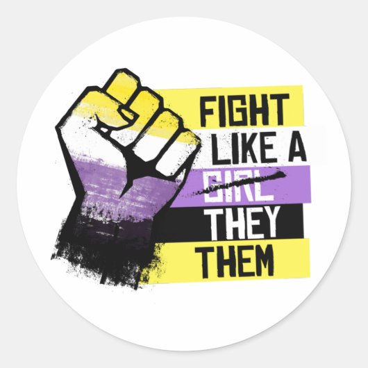 Sticker Rond Bats-toi comme un They Them (Devant)