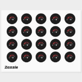 Sticker Rond Batte de chauve lune rouge (Feuille)