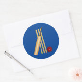 Sticker Rond Batte de cricket et balle (Enveloppe)