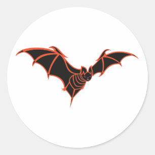 Sticker Rond Batte rouge et noire stylisée