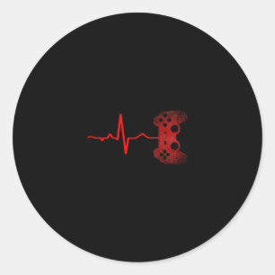 Sticker Rond Battement de cœur de joueur Jeux vidéo Jeux garçon