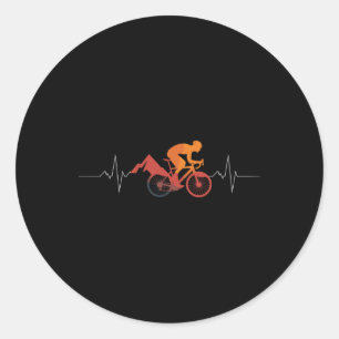 Sticker Rond Battement de cœur de vélo tout terrain Drôle de vé