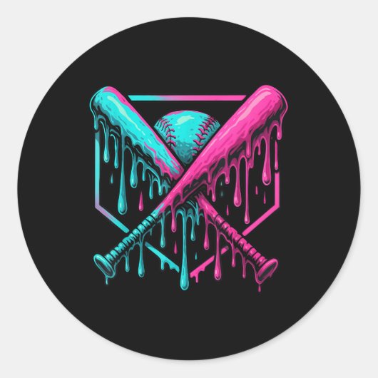 Sticker Rond Batterie De Baseball Et (Devant)