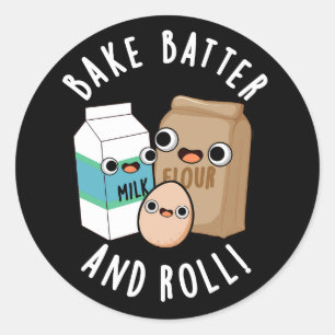 Sticker Rond Batterie De Cuisine Et Rouleau Drôle Baking Chanso