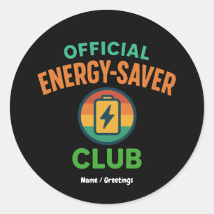 Sticker Rond Batterie rétro officielle du Club Économie d'énerg