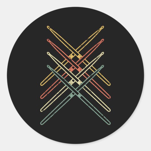 Sticker Rond Batterie tambour tambour (Devant)