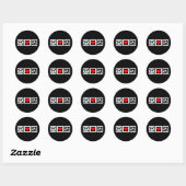 Sticker Rond Batteries Peace love (Feuille)