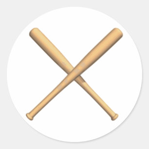 Sticker Rond Battes de Baseball Croisées