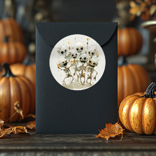 Sticker Rond Battez Quelques Os ! Fête d'Halloween adulte