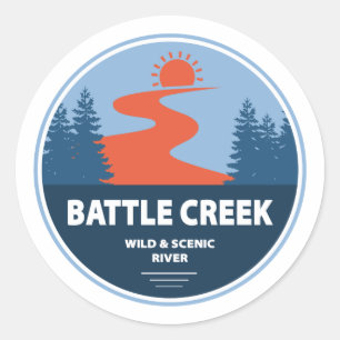 Sticker Rond Battle Creek Wild Et Rivière Pittoresque Idaho