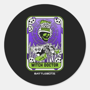 Sticker Rond Battlebots Halloween sorcier Docteur Sha Tarot Car