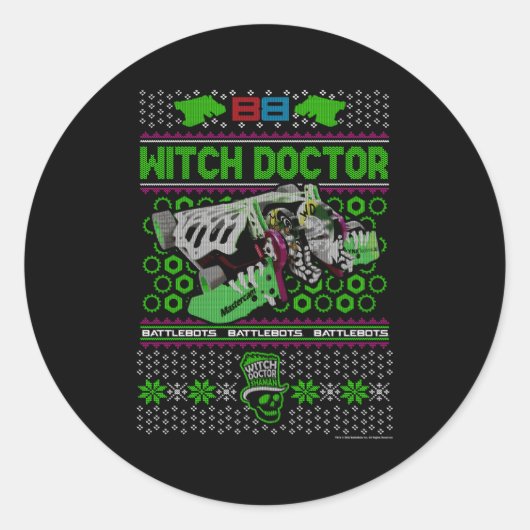 Sticker Rond Battlebots Vilain sorcier docteur (Devant)