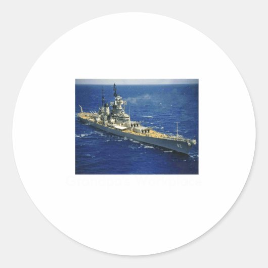 Sticker Rond Battleship Uss New Jersey  (Devant)