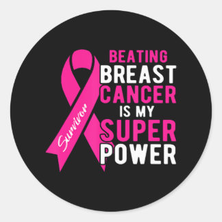 Sticker Rond Battre Le Cancer Du Sein Est Ma Superpuissance Fem