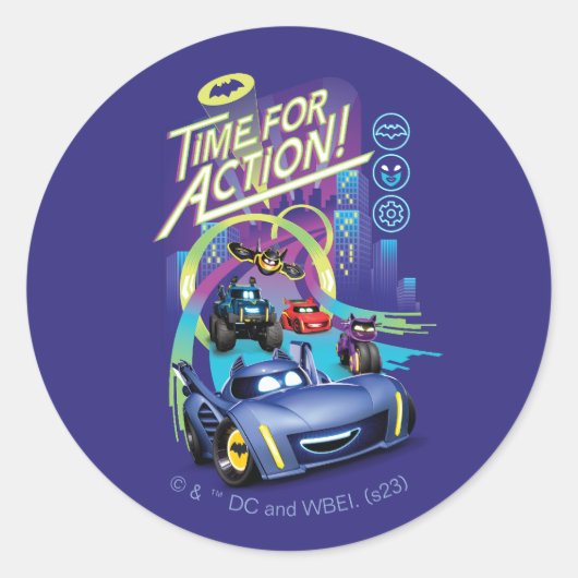 Sticker Rond Batwheel™ - Il est temps d'agir (Devant)