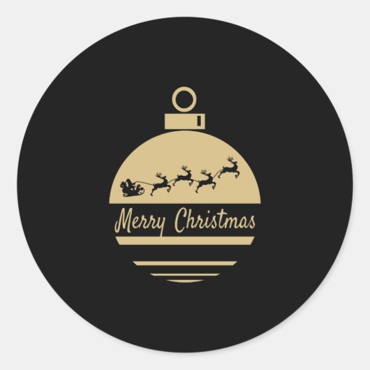 Sticker Rond Bauble de Noël Joyeux Noël (Devant)