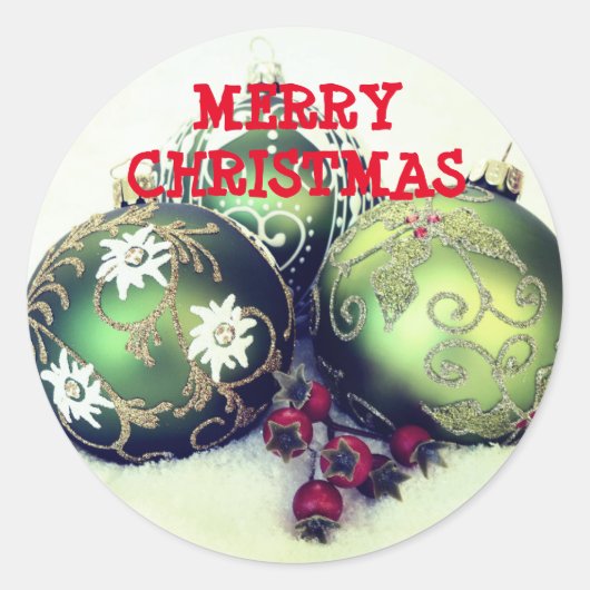 Sticker Rond Baubles ornements verts (Devant)