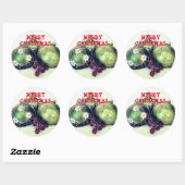 Sticker Rond Baubles ornements verts (Feuille)