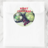 Sticker Rond Baubles ornements verts (Sac)