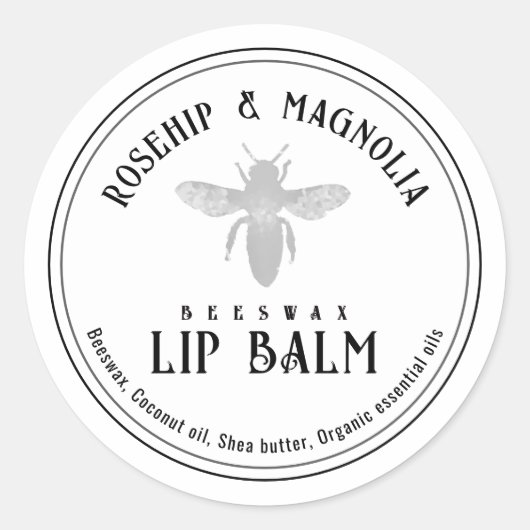 Sticker Rond Baume à lèvres en cire d'abeille Stylisé Bordure e (Devant)