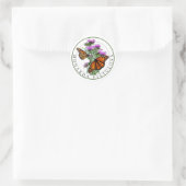 Sticker Rond Baume d'abeilles et papillons monarques (Sac)