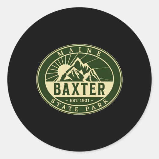 Sticker Rond Baxter State Park Maine Nature Randonnée en plein (Devant)