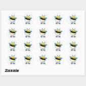 Sticker Rond Bay-bee Funny Baby Bee Pun (Feuille)