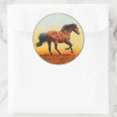 Sticker Rond Bay Horse Galloping (Sac)