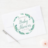 Sticker Rond Bayou Botaniques Baby shower verdoyant (Enveloppe)