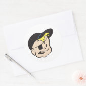Sticker Rond Bazooka Joe Gum Head vinatge logo (Enveloppe)