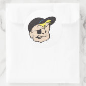 Sticker Rond Bazooka Joe Gum Head vinatge logo (Sac)