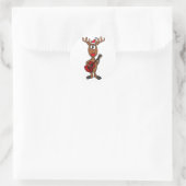 Sticker Rond BB- Reindeer Jouer de la guitare (Sac)