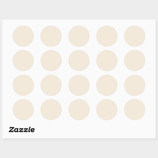 Sticker Rond Bbeige clair blanc et solide (Feuille)