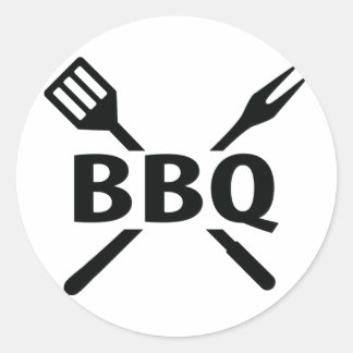 Sticker Rond BBQ avec icône de couverts