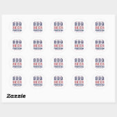Sticker Rond Bbq Beer Freedom 1 (Feuille)