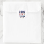 Sticker Rond Bbq Beer Freedom 1 (Sac)