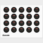 Sticker Rond BBQ Black et Red Baby shower Party (Feuille)