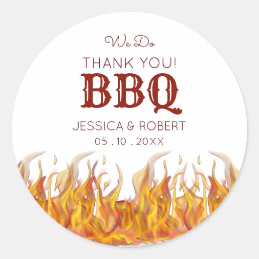 Sticker Rond BBQ Flaming Hot  (Devant)
