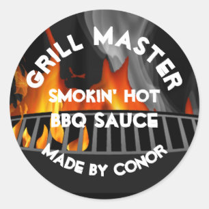 Sticker Rond BBQ Grill Sauce Smokin Hot Circle