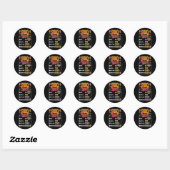 Sticker Rond BBQ Griller Viande Amant Barbecue Griller (Feuille)