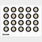 Sticker Rond BBQ King Grilling Tools Emblem Nom du père (Feuille)