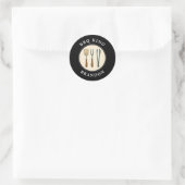 Sticker Rond BBQ King Grilling Tools Emblem Nom du père (Sac)