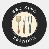 BBQ King Grilling Tools Emblem Nom du père