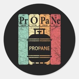 Sticker Rond Bbq Propane Éléments de table périodique Grill Bbq