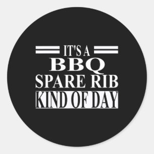 Sticker Rond Bbq Spare Rib Appareils Meilleur Amusant Spareribs
