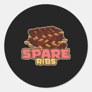 Sticker Rond Bbq Spare Ribs Byrbecue Grill Fumeur Viande Porc R